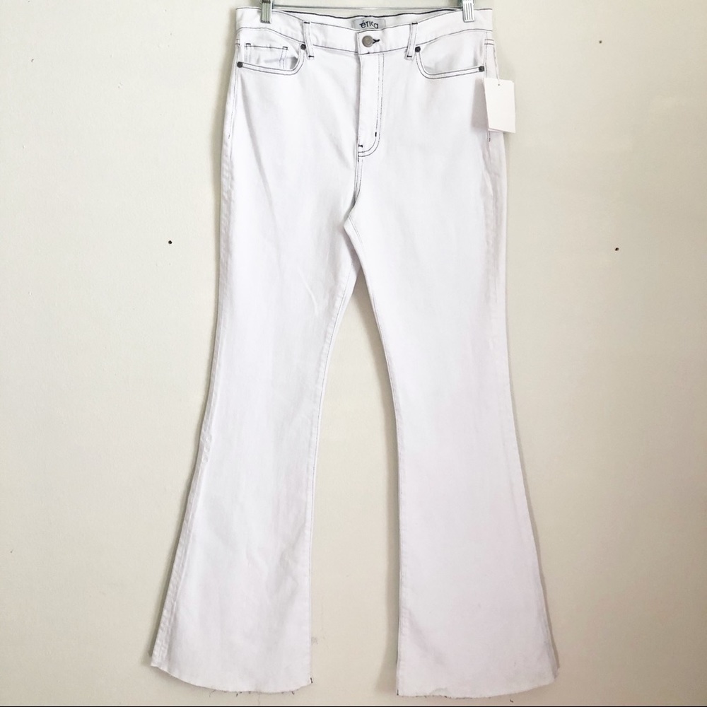 ética Nina High Rise Flare Light Wash White Denim Jean NWT Size 31